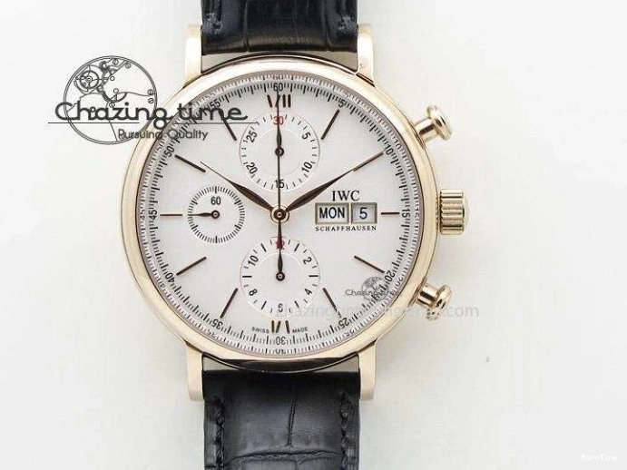 MIROTIME 0212 Portuguese Chrono IW3716 Z+F 1:1 Best Edition White Dial on Gray Rubber Strap A WrinkleFree 7014